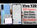 Vivo Y20 Frp Bypass 2026 !! Easy share New Update Not working !! Vivo Y20 Frp Unlock Without PC 