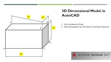 AutoCAD Tutorial: How To draw Dimensional in 3D Mode (Using:  User Coordinate System / UCS)