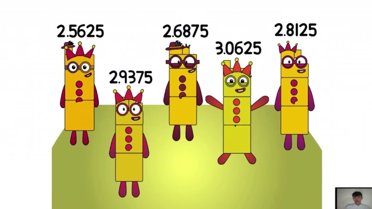 l recorded Numberblocks band sixteenths 0,0625 - 6.1875
