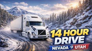 4K POV Truck Driving USA | 14 Hours Relaxing Winter Highway Drive | Nevada to Utah screenshot 5