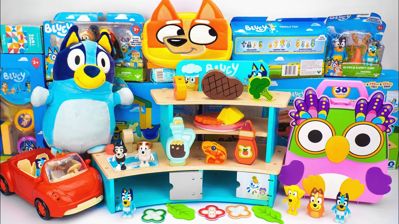 Bluey Toy Collection Unboxing Review | Bluey's Beach Cabin Playset🏖️ Beach Bluey Talking Plush