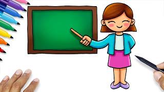 how draw teacher girl how draw teacher girl