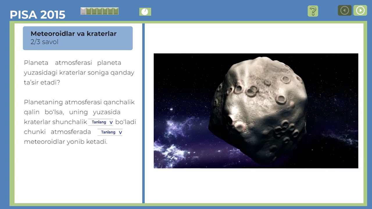 🎥 PISA TADQIQOTIGA TAYYORLANAMIZ: “METEOROIDLAR VA KRATERLAR”