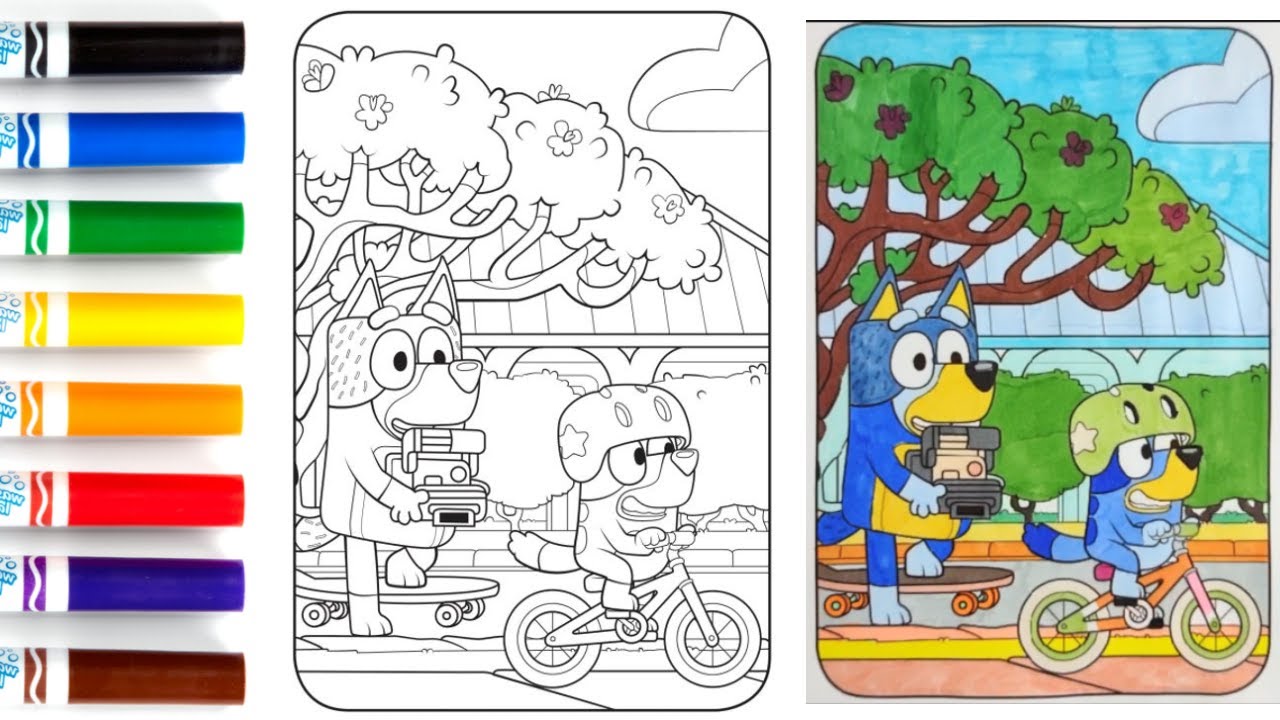 Bluey Coloring Page | Dollar Toys for Kids - YouTube