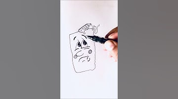 How to Draw a sad Trash Bin step by step | Dust bin | #shorts