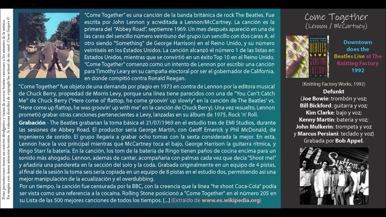 Come Together (Lennon / McCartney) - Defunkt