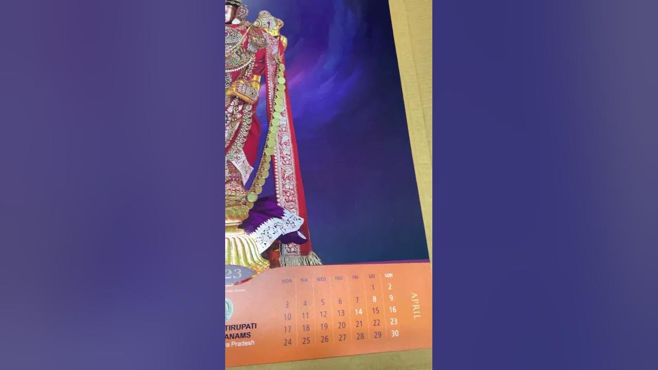 Special edition calendar tirumala tirupati devasthanams 2023 printed