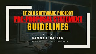 VLOG-001-IT200 | Capstone/Software Project Proposal Guidelines