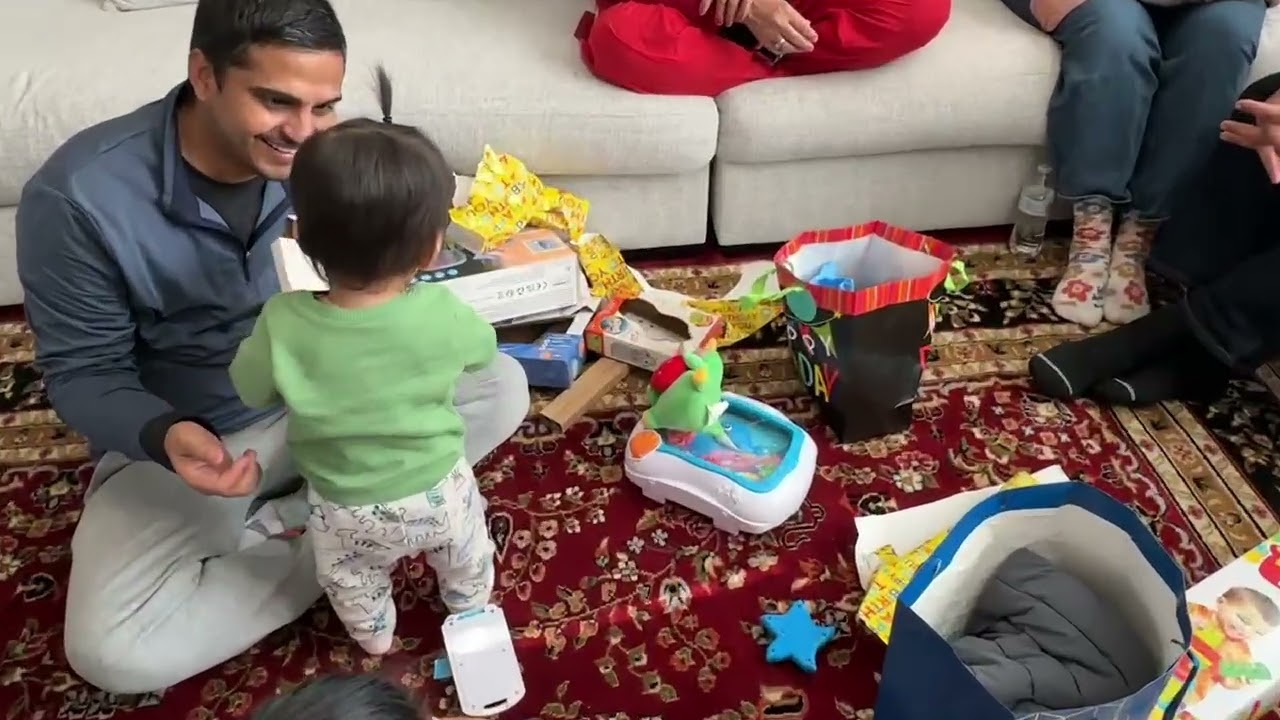 Aayush unboxing his first birthday gifts 🥰