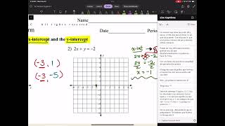 Algebra 1 unit 2 graphing in standard form
