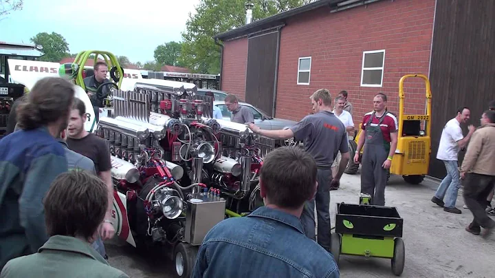 3x V12 engine startup.