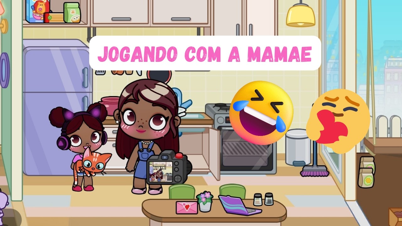 Jogando avatar word com mamãe
