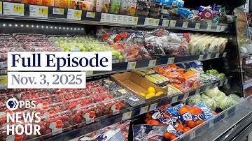 PBS News Hour full episode, Nov. 3, 2025