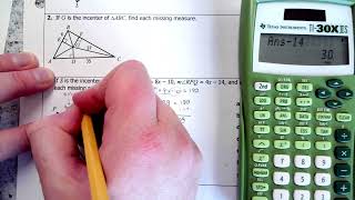 5.3 Part 4 - Incenter to find Angles
