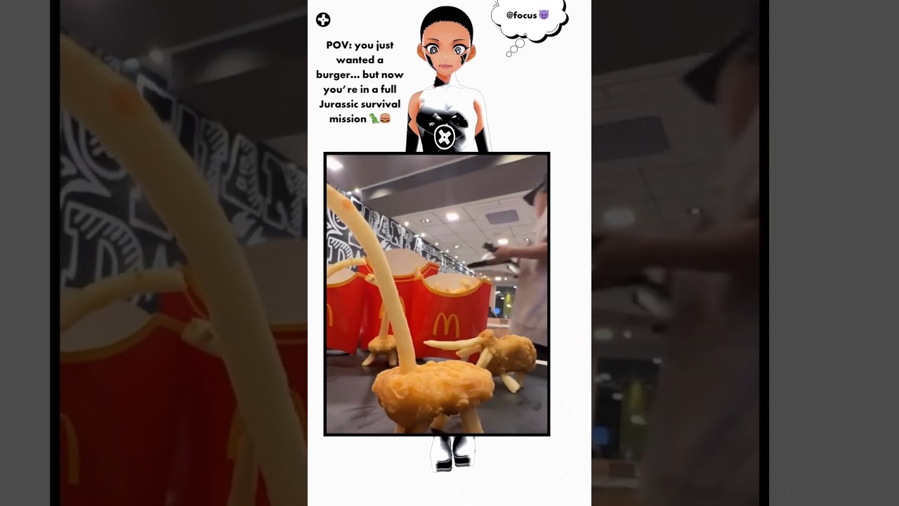POV: you just wanted a burger… but now you’re in a full Jurassic survival mission 🦖🍔