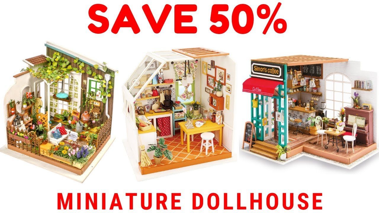 DIY Miniature Dollhouse Kit Garden House, Kits Kitchen