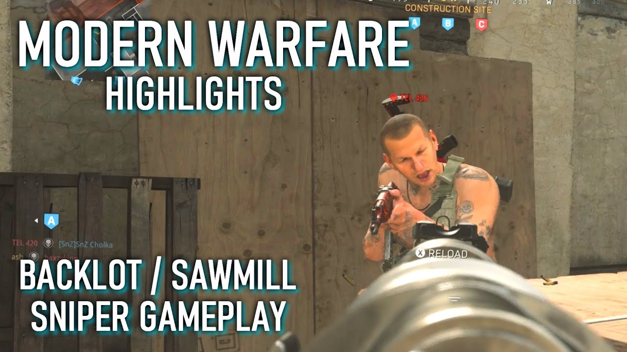 Modern Warfare Highlights - Sniping on Backlot / Sawmill