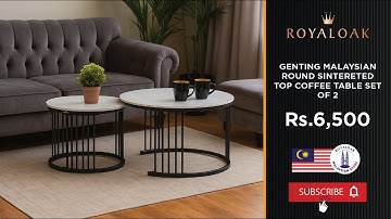 Royaloak | Genting Malaysian Round Sintered Top Coffee Table Set Of Two