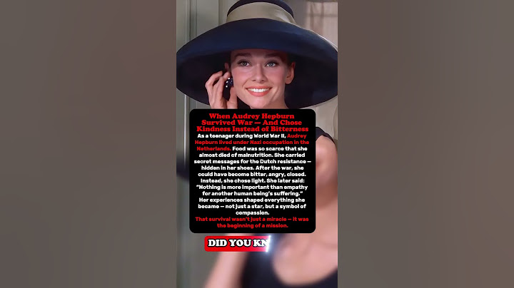 Why Audrey Hepburn Chose Kindness Over Anger!