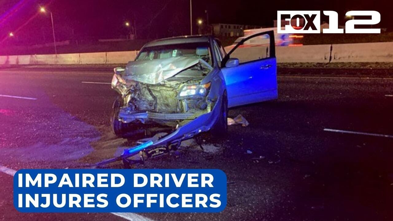 Impaired driver arrested after injuring two Portland officers in I-205 ...