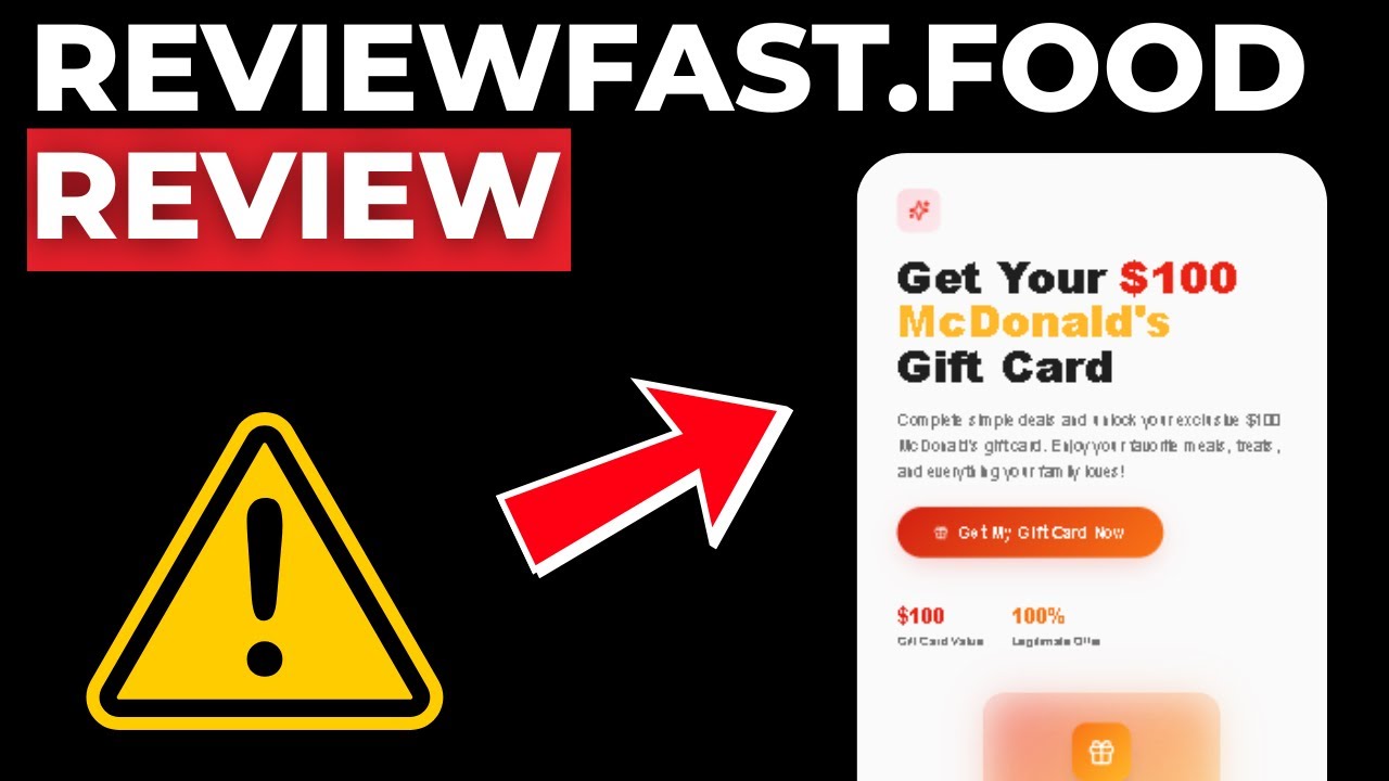 Отзывы ReviewFast.food - Подарочная карта McDonald's на 100 долларов — это законно или мошенничес...