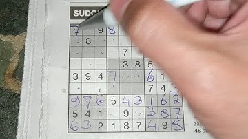 Wall of numbers in this Medium Sudoku puzzle (with a PDF file) 05-23-2019