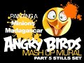 How to paint angry birds and minions mash up mural - part five stills