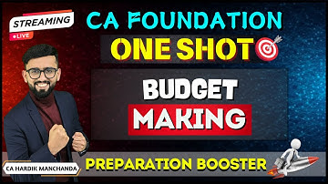 CA Foundation Business Economics- ONE SHOT | Budget Making | Chapter 7 ( Unit 3) | 100% Coverage |