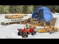 POOR REDNECK CAMPING IN SNOWSTORM! (NO MONEY) | FARMING SIMULATOR 2019