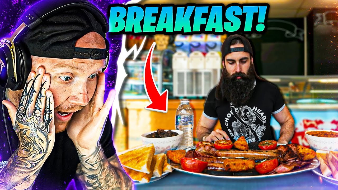 TIMTHETATMAN REACTS TO MASSIVE BREAKFAST FOOD CHALLENGE