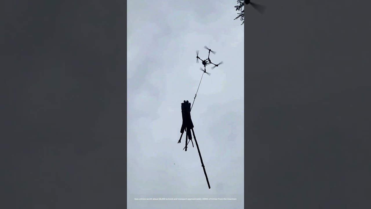 Easyway To Transport Timbers With An Amazing Drone !