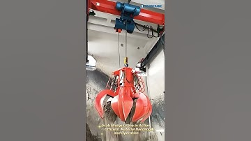 Grab Bridge Crane in Action:-Efficient Material Handling and Operation#short #shorts #shortsvideo