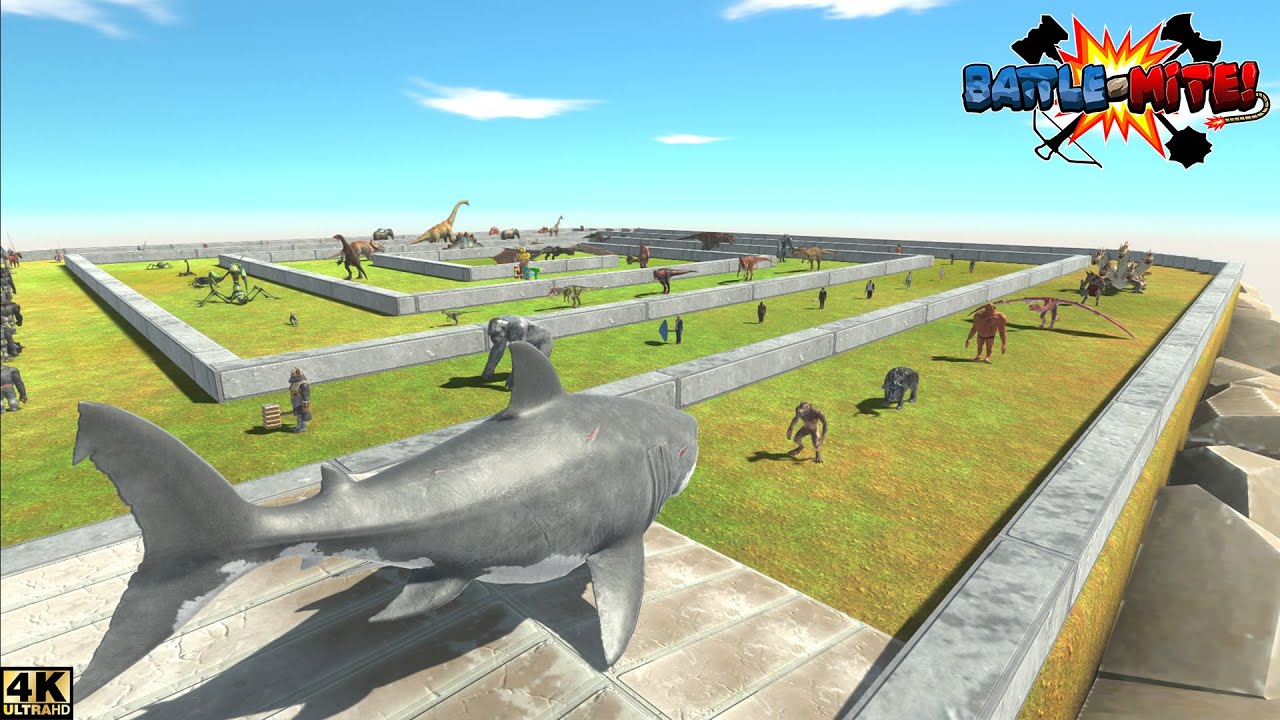 MUTANT MEGALODON DEATH RUN | DEATH RUN | ANIMAL REVOLT BATTLE SIMULATOR | ARBS