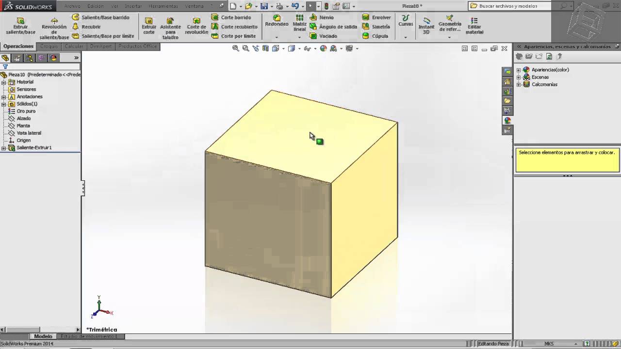 Propiedades fisicas Solidworks 2014 obtener masa y volumen - YouTube