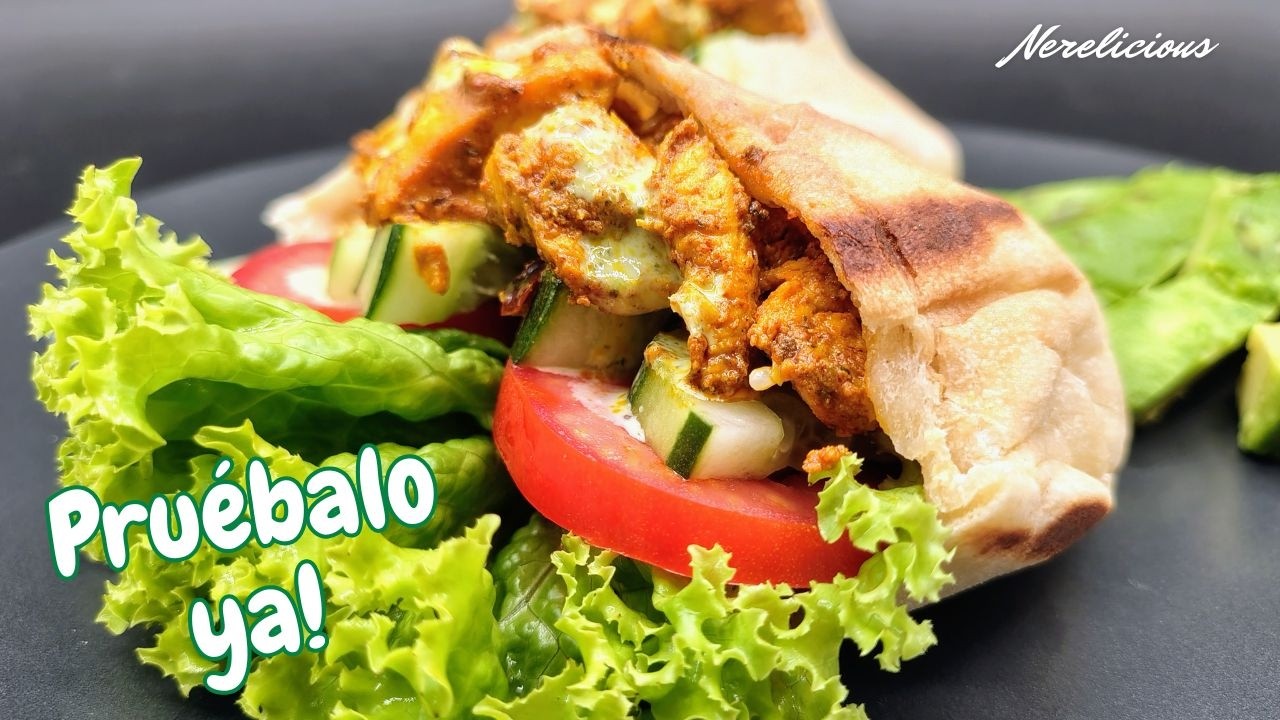 Pan Pita Relleno de Pollo | Receta Saludable, Fácil y Llena de Sabor