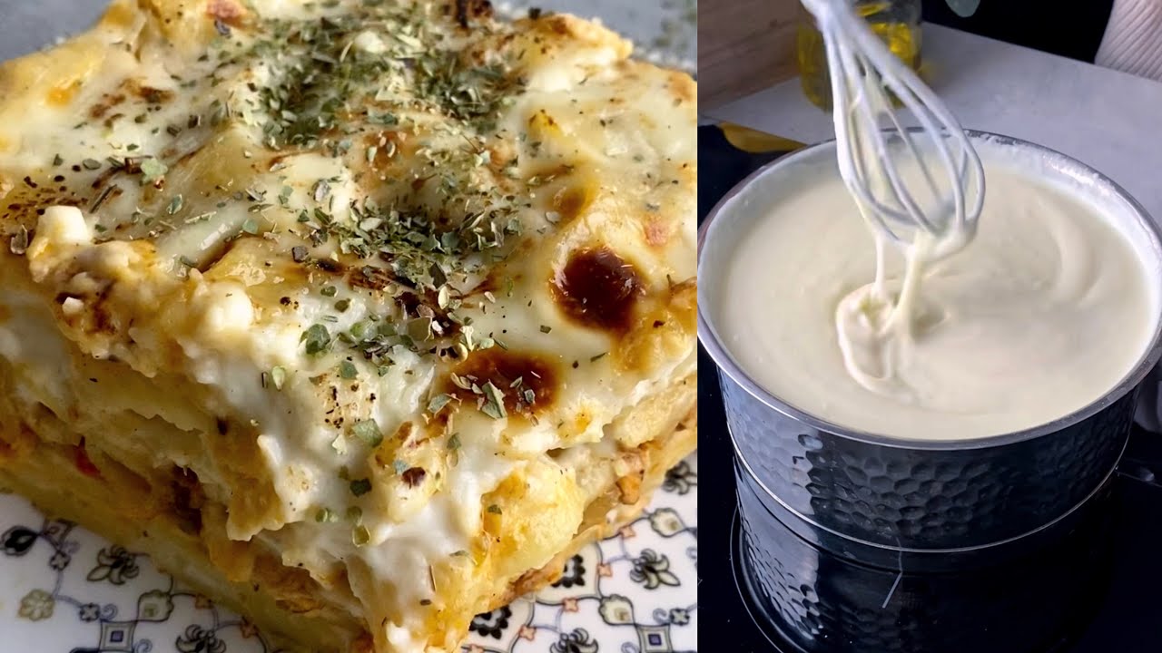 المكرونة البشاميل بحشوة خطيرة خطوة خطوة وبالترتيب