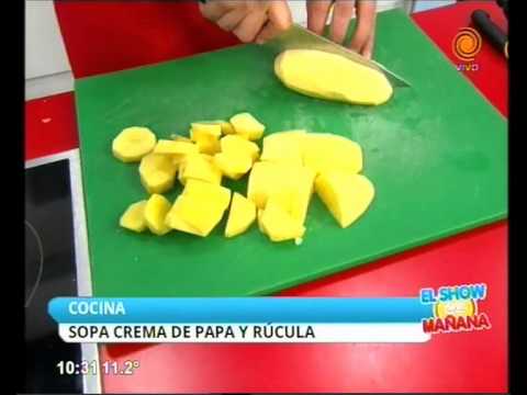 Video: Sopa De Puré De Papa Con Rúcula