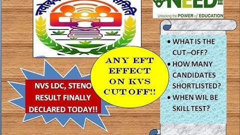 NVS RESULT DECLARED FOR LDC, STENO!1 check out the video to get all answer