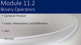 Famous 11.2 - Binary Relational Algebra Operators Profile