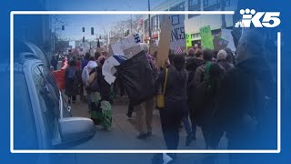 Thousands march from Capitol Hill to Seattle Center in 'No Kings' demonstration