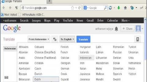 Using Google Translate From Indonesian To English