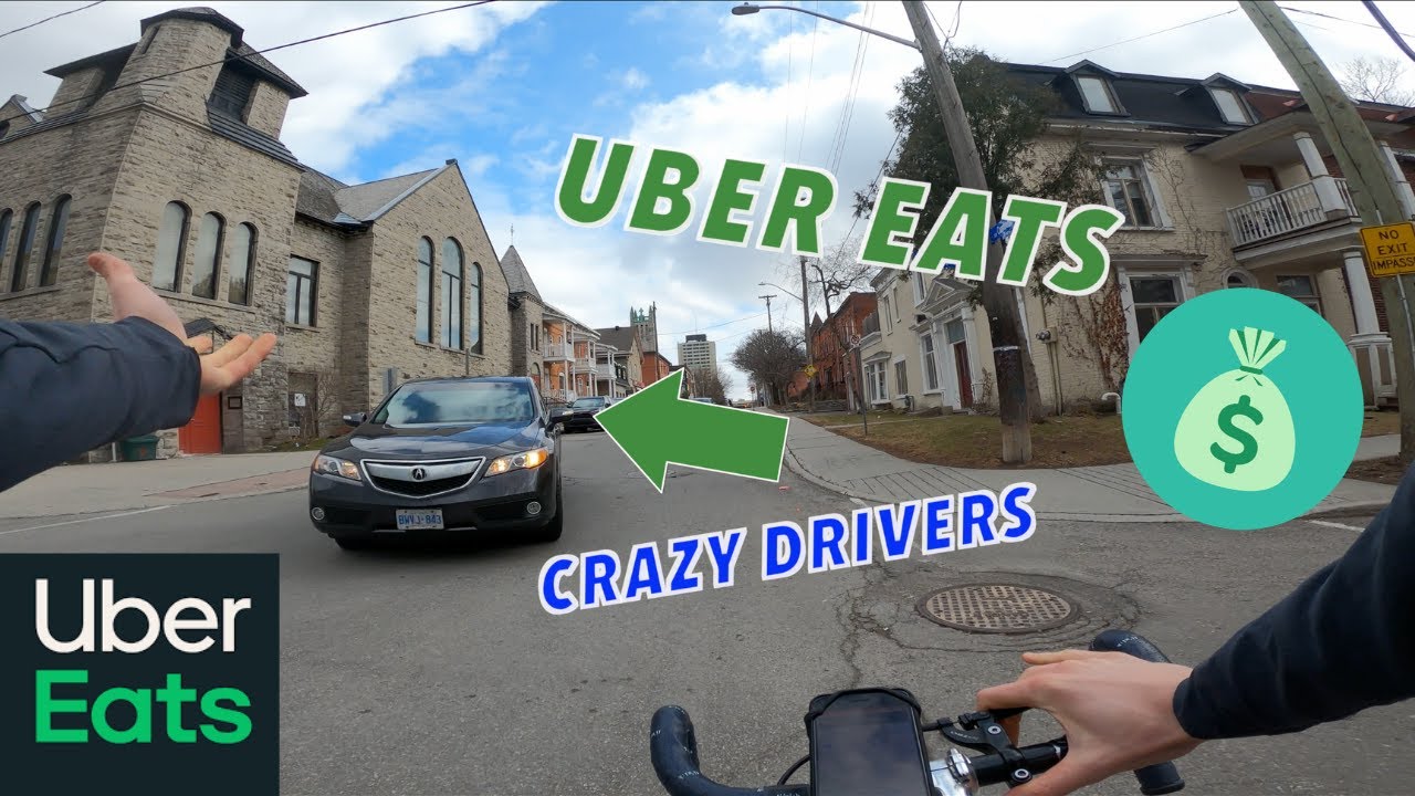 Uber Eats Bike Delivery In Downtown Streets - YouTube