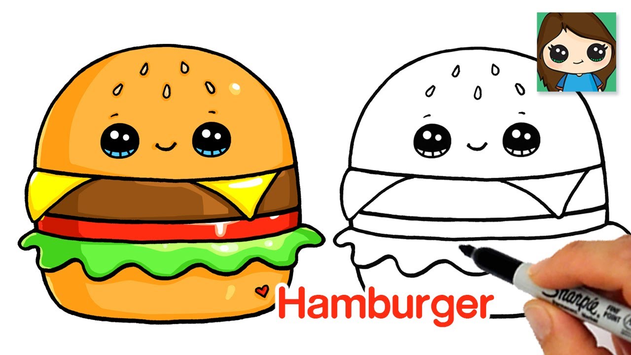 How to Draw a Hamburger Easy Squishmallow - YouTube