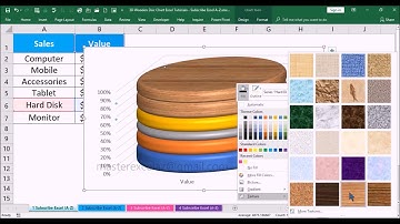 how to make a 3D Wooden Disc infographic chart in excel 2016