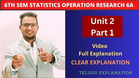 6TH SEM STATISTICS OPERATION RESEARCH 6A UNIT 2 PART 1 #sem #shorttricks4u #maths #statistics