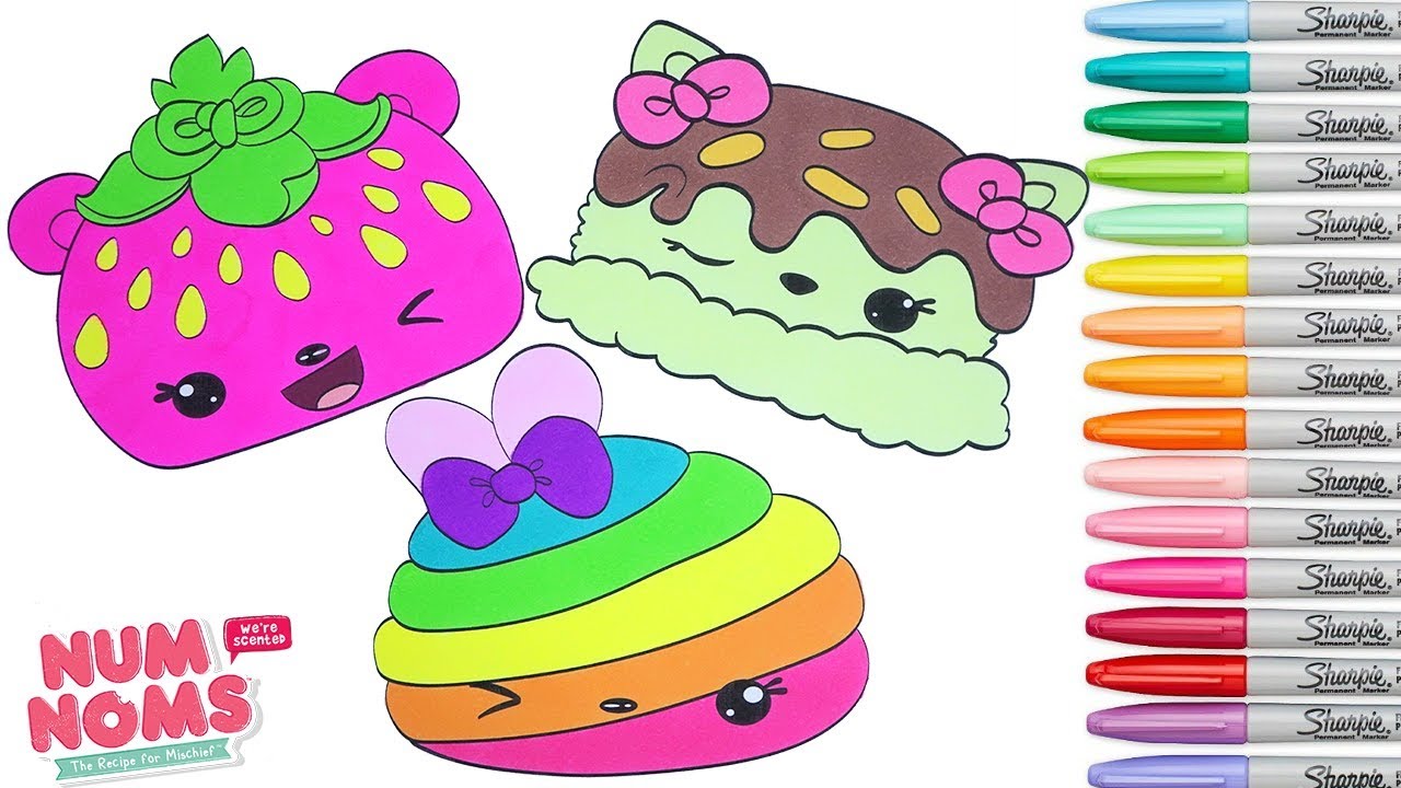 Num Noms Coloring Book Pages Rainbow Pop Sadie Seeds Nana Splits Rainbow Splash Youtube