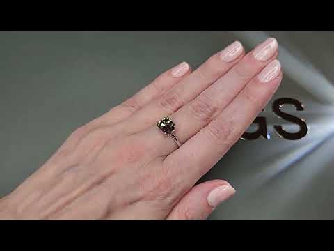 Ring with bi-color tourmaline 3.84 сt in 18K white gold Video  № 2