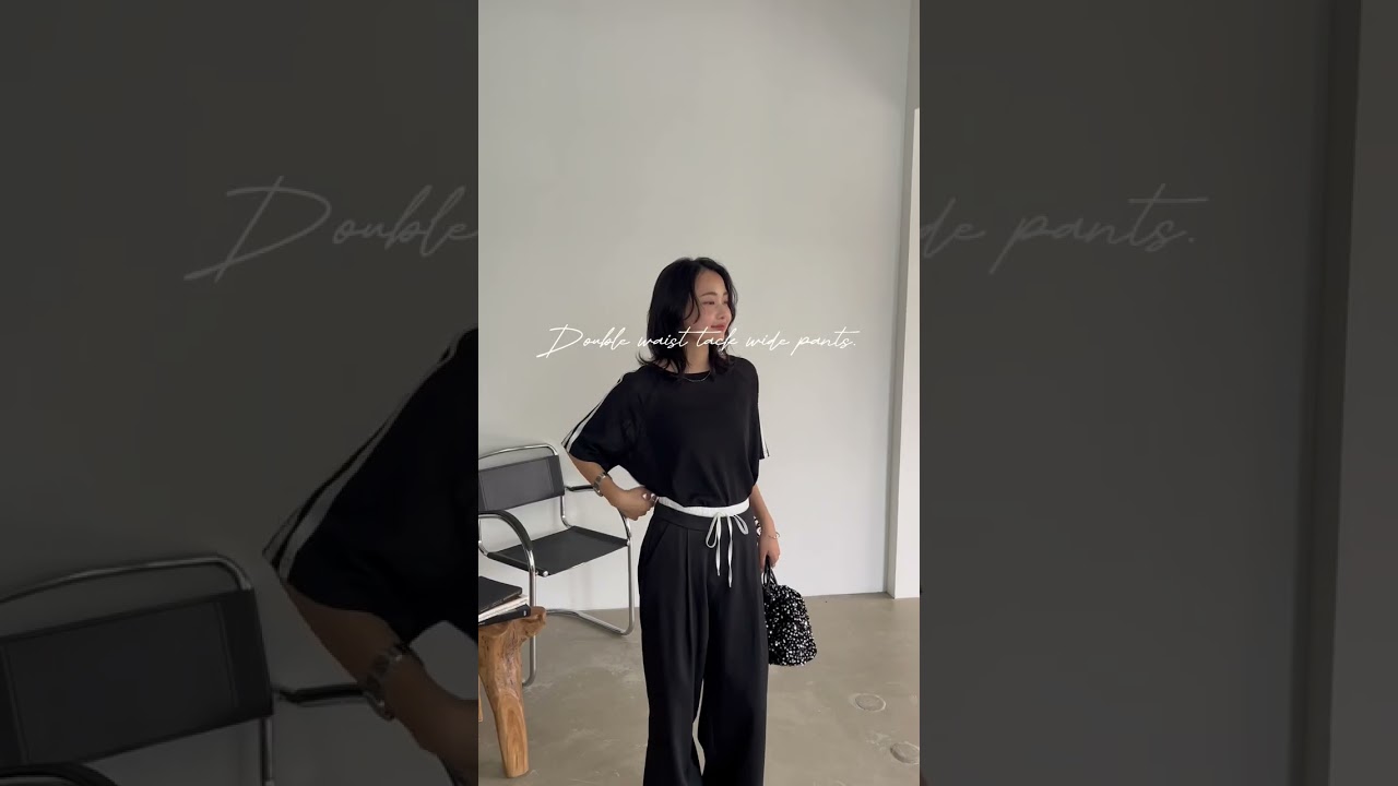 ダブルウエストタックワイドパンツ [M4115] - レディースファッション