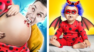Schwangere Ladybug in einer Reichen Vampirfamilie / Lustige Superhelden-Situationen