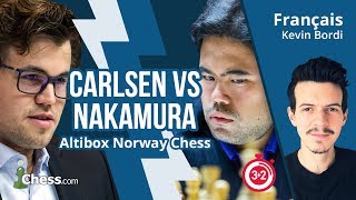 Partie d'échecs en blitz commentée opposant Magnus Carlsen à Hikaru Nakamura screenshot 3